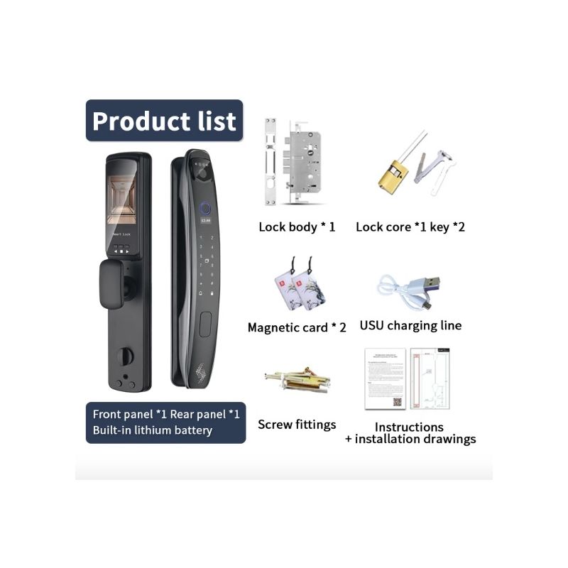 3D Inteligentní Zámek Dveří s Kamerou | Biometrické Odemykání & Smart Home Security pro Klidnou Mysl