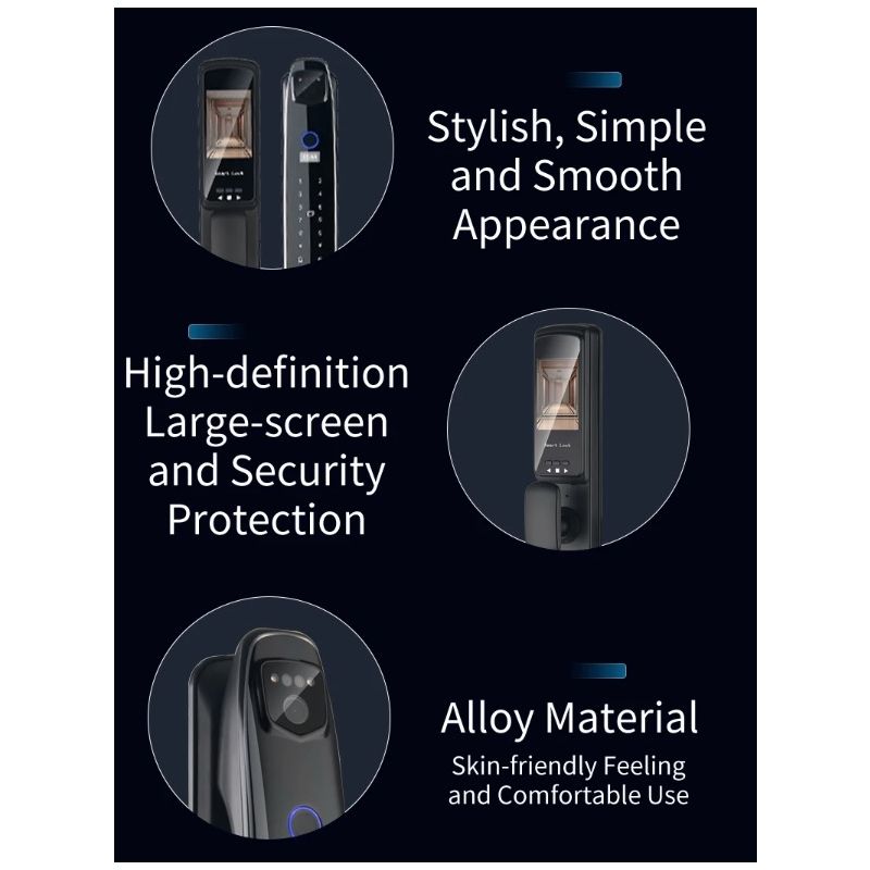 3D Inteligentní Zámek Dveří s Kamerou | Biometrické Odemykání & Smart Home Security pro Klidnou Mysl