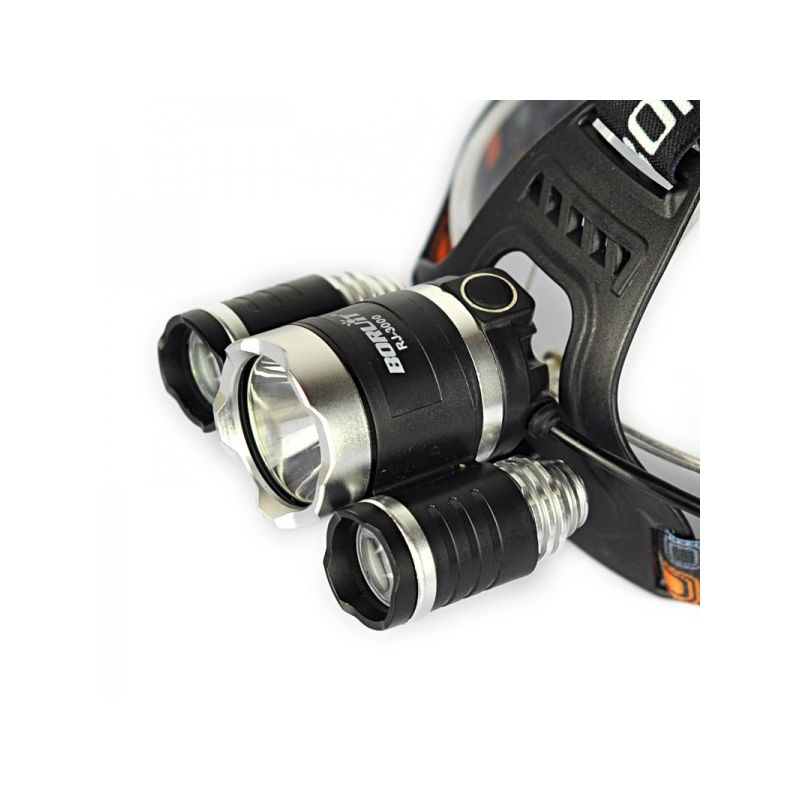 Boruit RJ-3000 Vodotěsná LED Čelovka s 1000lm T6 Bílé & XPE R5 Zelené Světlo pro Outdoorové Osvětlení