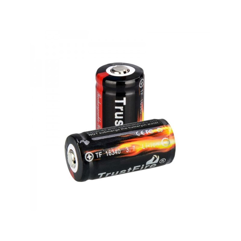 TrustFire 16340 3.7V 880mAh dobíjecí Li-ion baterie – Chráněná, ekologické napájení, Bezpečné použití