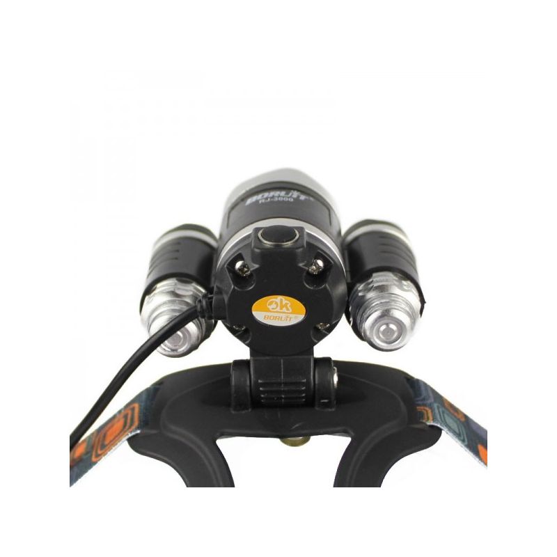 Boruit RJ-3000 Vodotěsná LED Čelovka s 1000lm T6 Bílé & XPE R5 Zelené Světlo pro Outdoorové Osvětlení