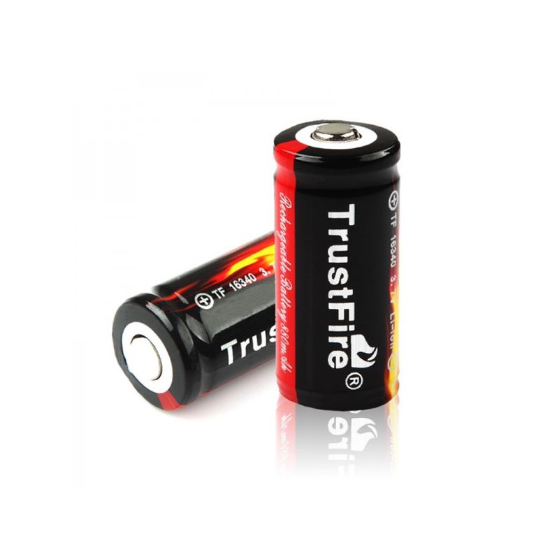 TrustFire 16340 3.7V 880mAh dobíjecí Li-ion baterie – Chráněná, ekologické napájení, Bezpečné použití