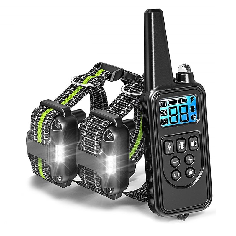 800m Elektrická Psí Tréninková Obojka s LCD | Vodotěsná Dobíjecí | Dálkové Ovládání pro Efektivní Trénink Psů