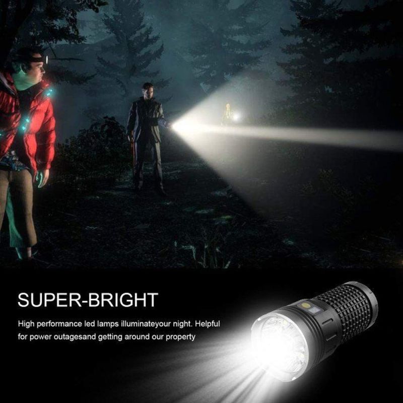 SKYRAY LED baterka 15000 Lumenů, Nabíjecí USB-C, 4 režimy, Hliníková, Přenosná pro Kemping a Domácnost