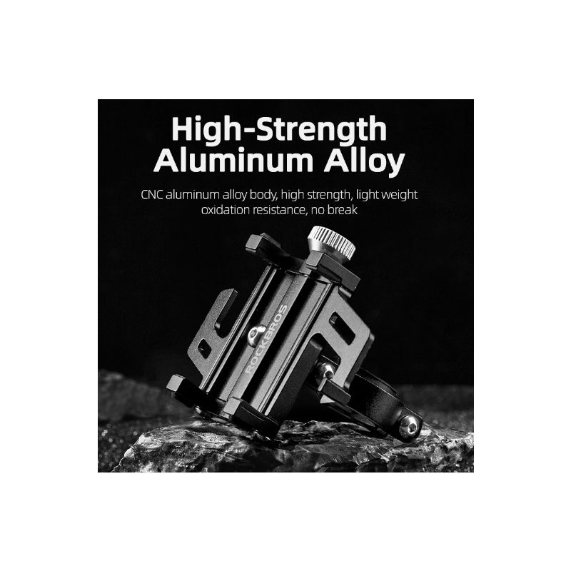 ROCKBROS Držák telefonu na motocykl/e-kolo, CNC hliník, Pět drápů, Stabilní, Na navigaci, Nastavitelný