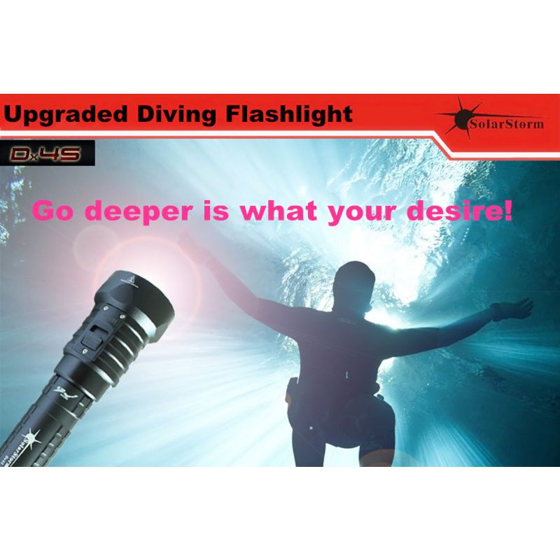 Solarstorm DX4S 4XU2 3200-Lumen LED Potápěčská Svítilna IPX8 – Odolná pro Průzkum Moře!