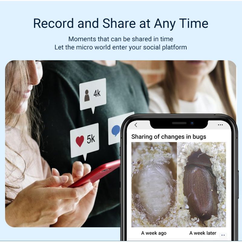 APEXEL 200x Zvětšení Objem Objektivu s CPL LED Světlem pro iPhone/Samsung – Přenosný Mikroskop pro Detailní Makro Foto