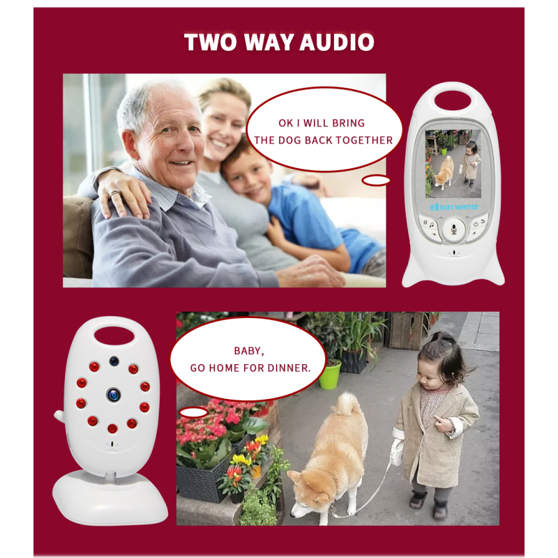 VB601 Bezdrátový Video Baby Monitor s Obousměrným Zvukem a Nočním Viděním – Klid pro Rodiče, Novinka!
