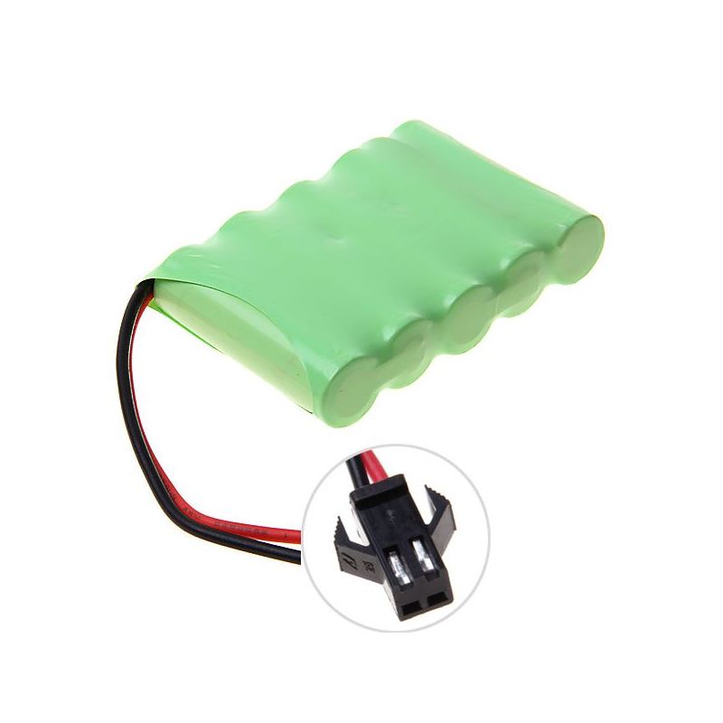 Chytrá 6V AA 1800mAh Ni-MH dobíjecí baterie pro hračky RC aut s SM konektorem, ekologická