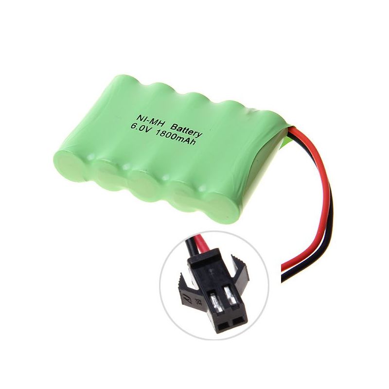 Chytrá 6V AA 1800mAh Ni-MH dobíjecí baterie pro hračky RC aut s SM konektorem, ekologická