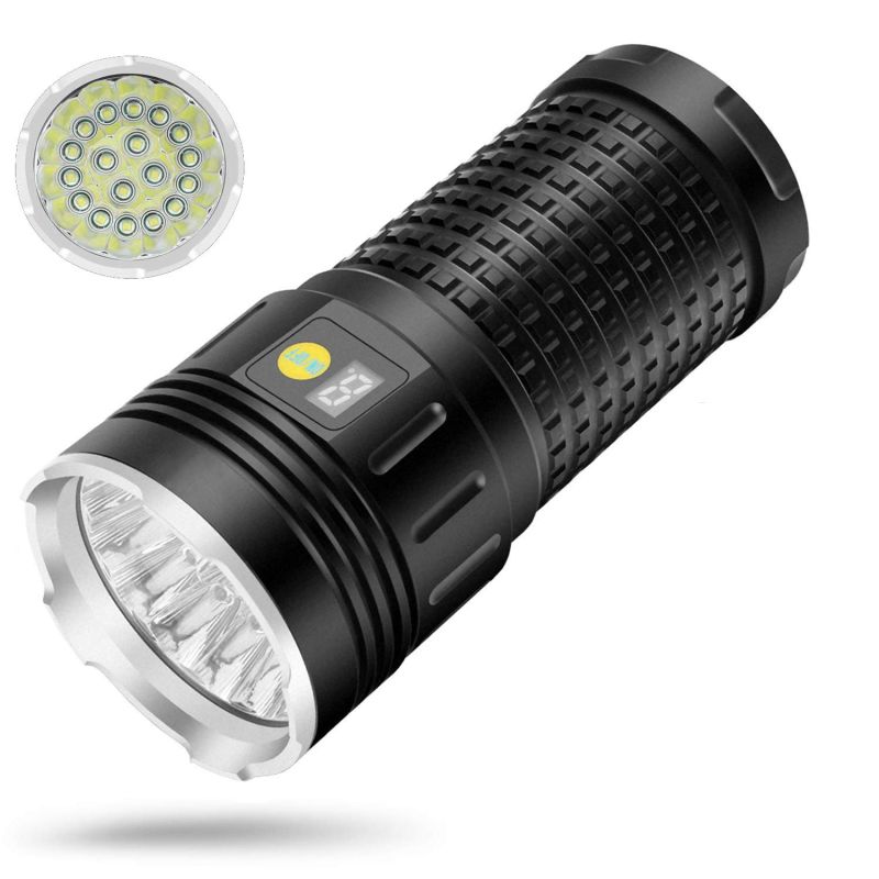SKYRAY nabíjecí LED baterka 15000 lumenů USB typ-C svítilna 4 režimy přenosné osvětlení z hliníkové slitiny