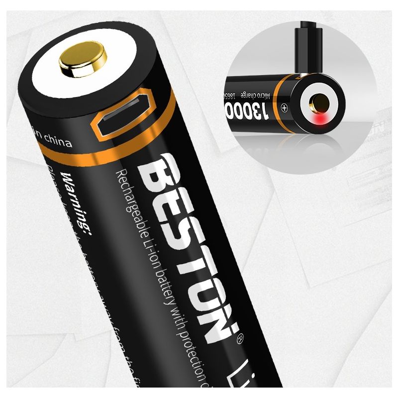 BESTON 18650 3.7V 3500mAh dobíjecí lithiová baterie vysoká kapacita USB nabíjení pro venkovní aktivity