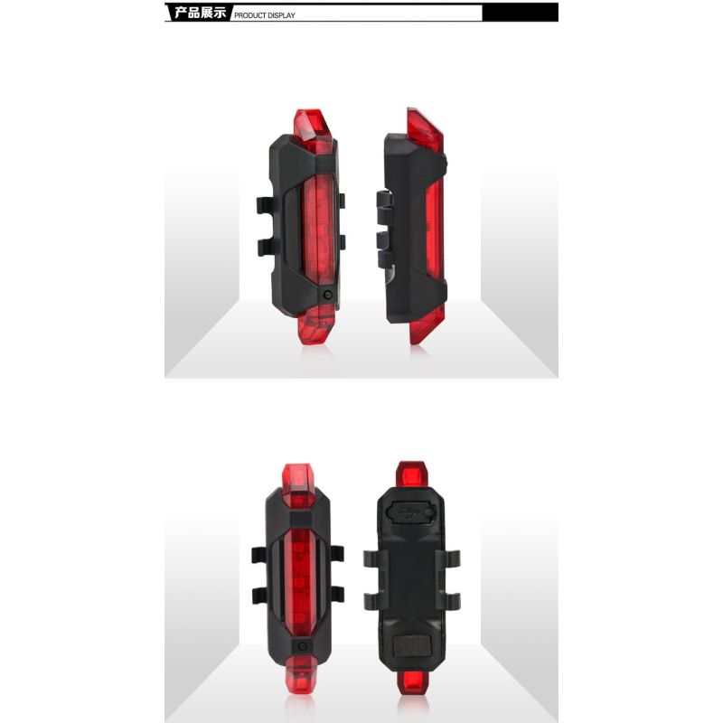 Přenosné USB Dobíjecí Zadní Cyklistické Světlo – LED pro Městskou Cyklistiku a Bezpečnost