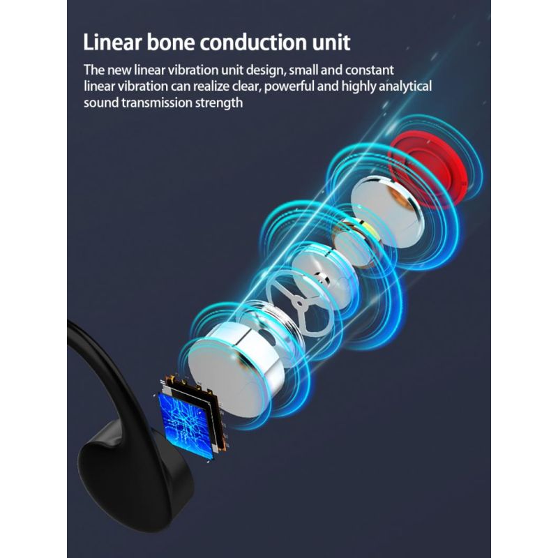 Bone Conduction Sluchátka na plavání 16GB IP68 Bezdrátová MP3 Voděodolné Sportovní Příslušenství Plavání