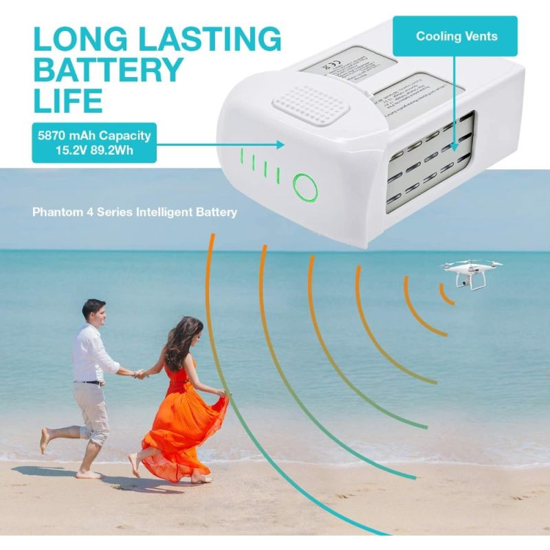 DJI Phantom 4 Baterie 5870mAh Li-Po – Dlouhá Doba Letu pro FPV Kvadrokoptéru & Leteckou Fotografii
