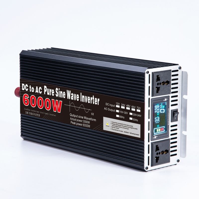 Čistá vlna Měnič napětí 3000W-8000W pro Off-Grid DC 12V/24V na AC 110V/220V Obytný vůz