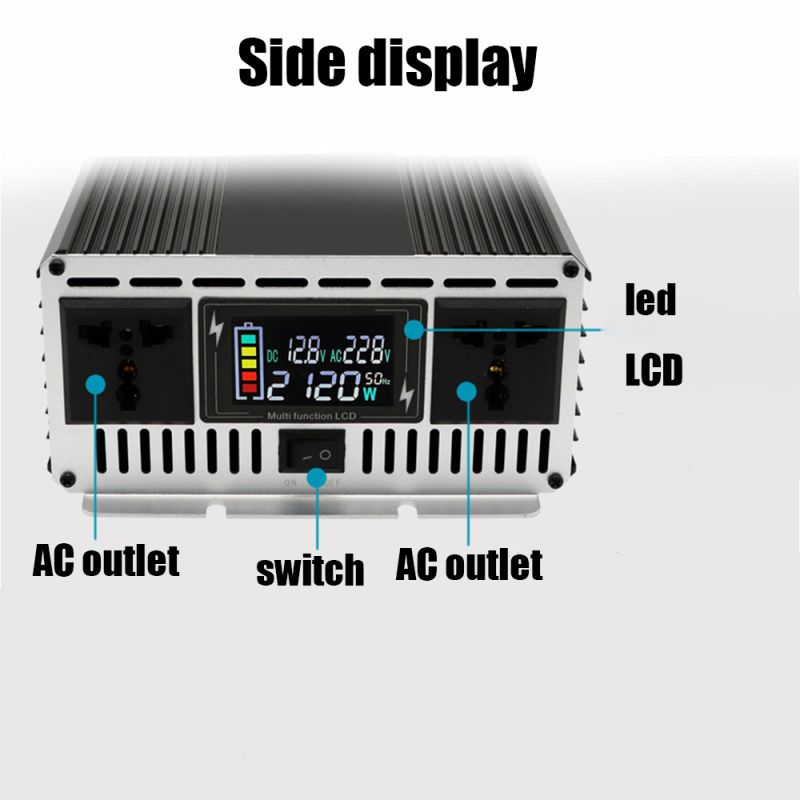 Čistá vlna Měnič napětí 3000W-8000W pro Off-Grid DC 12V/24V na AC 110V/220V Obytný vůz