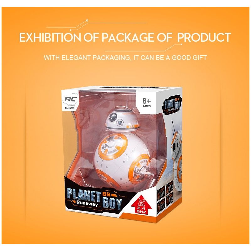 RC BB-8 Star Wars Inteligentní Robot Hračka pro Děti – 360° Rotace, Magnetická Suspenze, Dálkové Ovládání