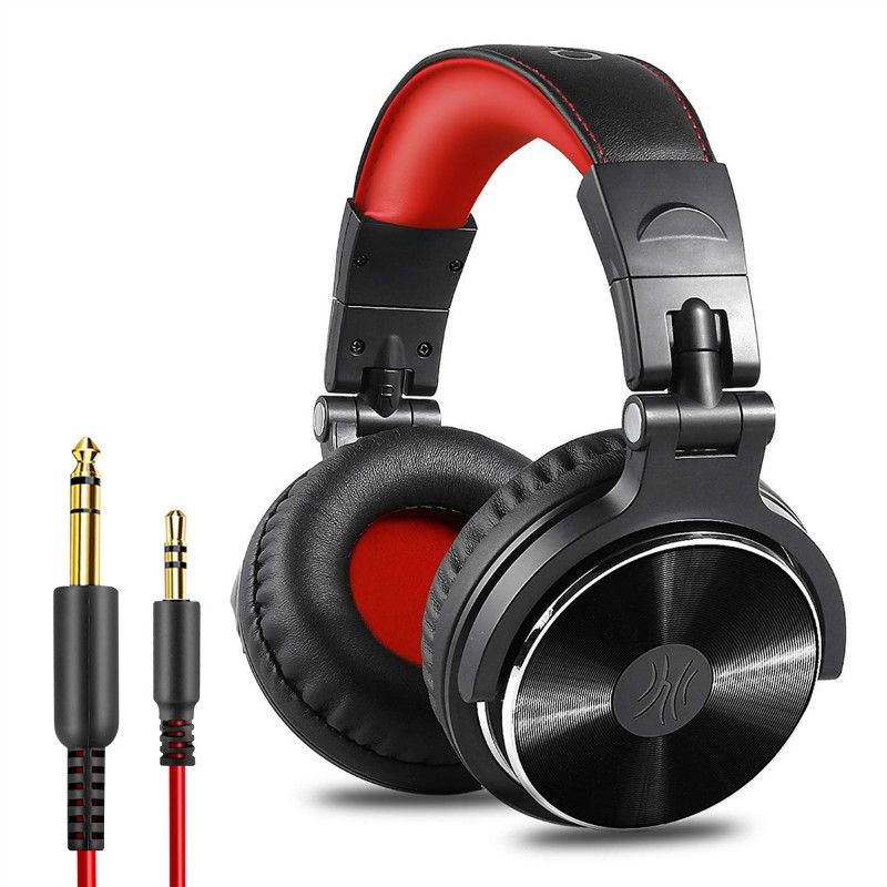 Oneodio Pro-10 Kabelová profesionální DJ sluchátka Studio Pro s mikrofonem pres ucho HiFi monitor Hudební sluchátka Sluchátka pro telefon PC-Cervená & Cerná