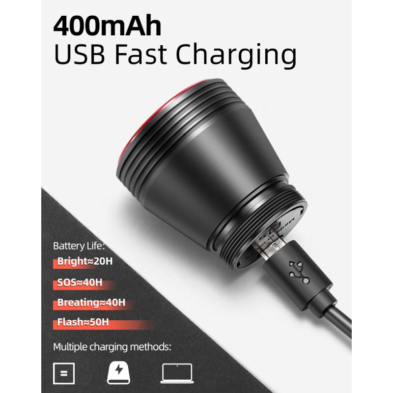 ROCKBROS Q5 Chytré Cyklistické Světlo s Automatickým Brzdovým Světlem, IPX6 Vodotěsné LED Zadní Světlo pro Bezpečnost a Viditelnost Cyklistů