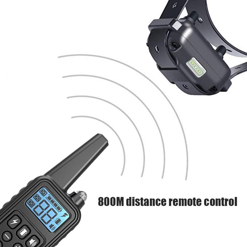 800m Elektrická Psí Tréninková Obojka s LCD | Vodotěsná Dobíjecí | Dálkové Ovládání pro Efektivní Trénink Psů