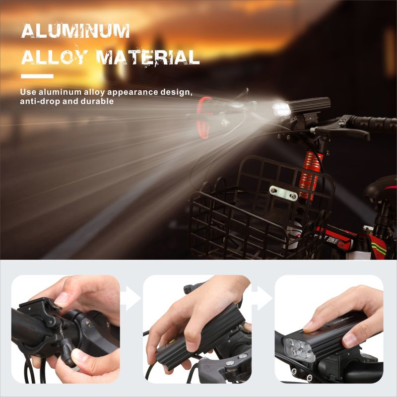 NiteBeam BR05 5000lm USB Dobíjecí Přední Světlo na Kolo s Powerbankou, Cyklistická Světla pro Bezpečnost a Jízdu!