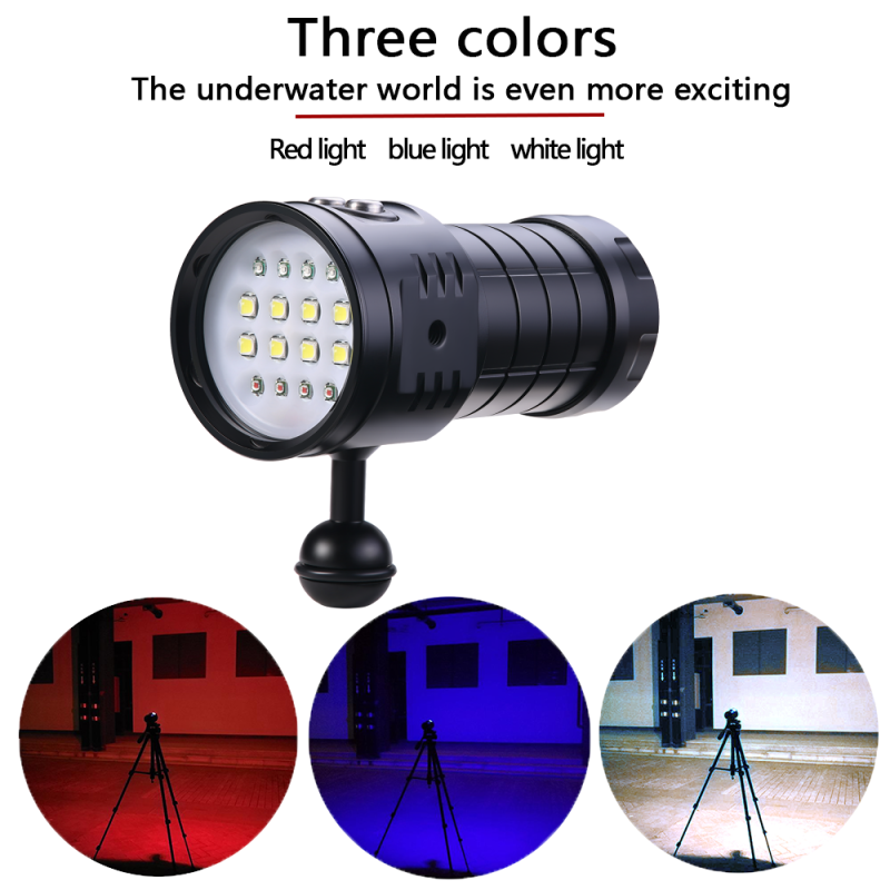 C16 Potápěčská LED svítilna 100M Vodotěsná – Výkonné podvodní osvětlení pro dobrodružství C-nabíjení