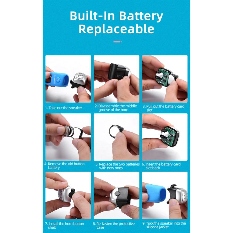 ROCKBROS Elektrický Cyklo Zvonek 110 dB – Vodotěsný MTB Doplněk pro bezpečnou jízdu! Esenciální k personalizaci.