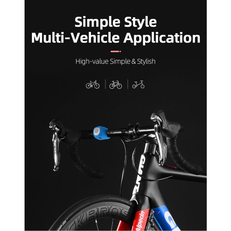 ROCKBROS Elektrický Cyklo Zvonek 110 dB – Vodotěsný MTB Doplněk pro bezpečnou jízdu! Esenciální k personalizaci.