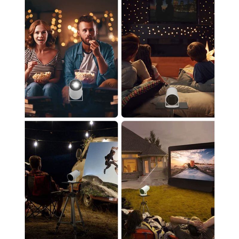 Projektor HY300 WiFi 6 Full HD 1280P Android 11 Inteligentní přenosný LED Mini projektor pro domácí kino