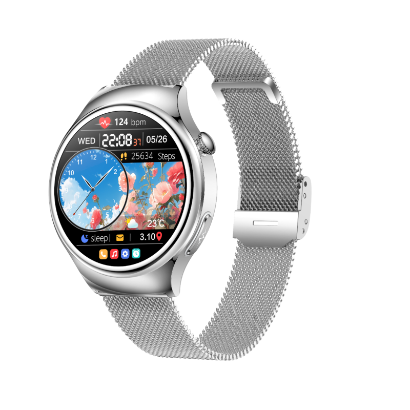 Chytré hodinky ET390 pro ženy AMOLED 360*360 EKG HD obrazovka Srdeční frekvence Bluetooth hovory Vodotěsné SmartWatch