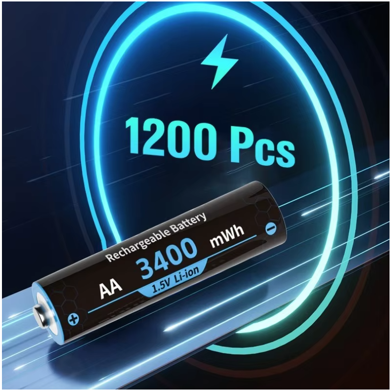 8ks Dobíjecí AA lithiové baterie s nabíječkou, 1.5V 3000mWh dlouhá výdrž Li-ion pro Xbox, fotoaparát, úložný box na baterie