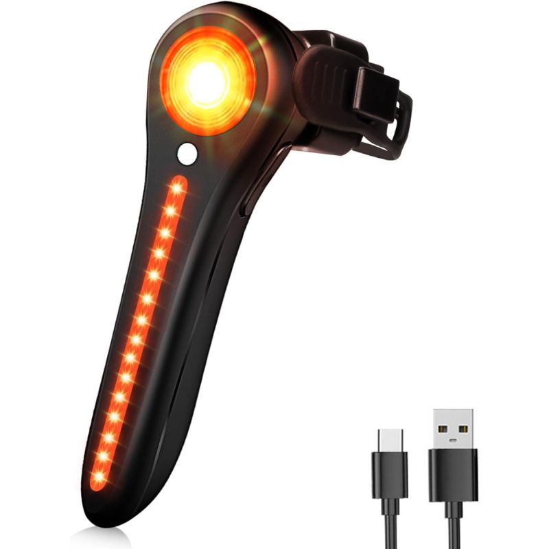 Chytré zadní světlo na kolo USB-C, super jasné pro bezpečnost a viditelnost cyklisty
