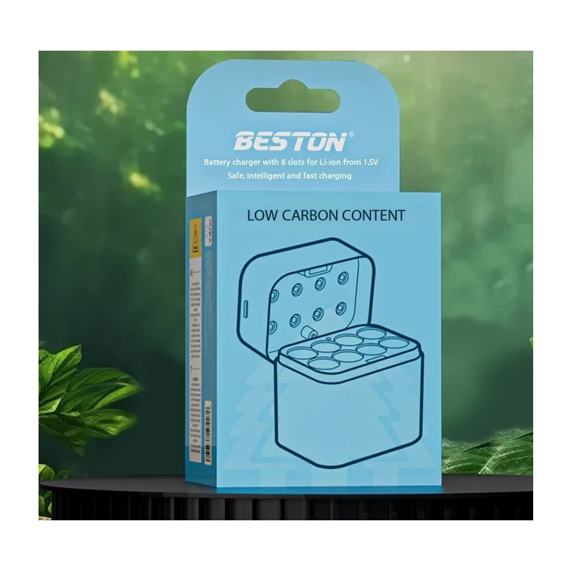 Beston Chytrá Nabíječka AA 8 Slotů | Rychlé Nabíjení 1.5V Li-ion 3600mWh Baterií | Sada