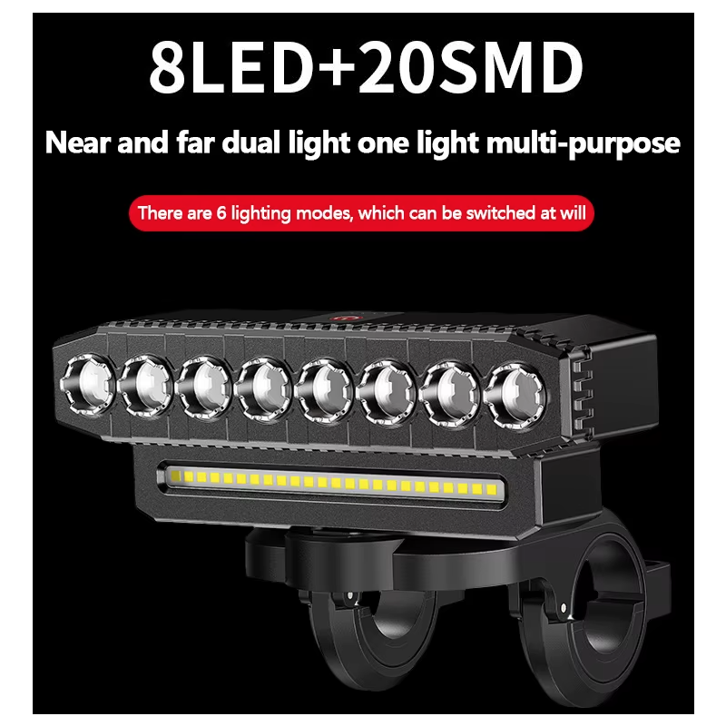 USB Dobíjecí Přední Světlo s Hlásičem 120dB & Vodotěsný Cyklistický Zvonek – Bezpečnost pro Městské Cyklisty