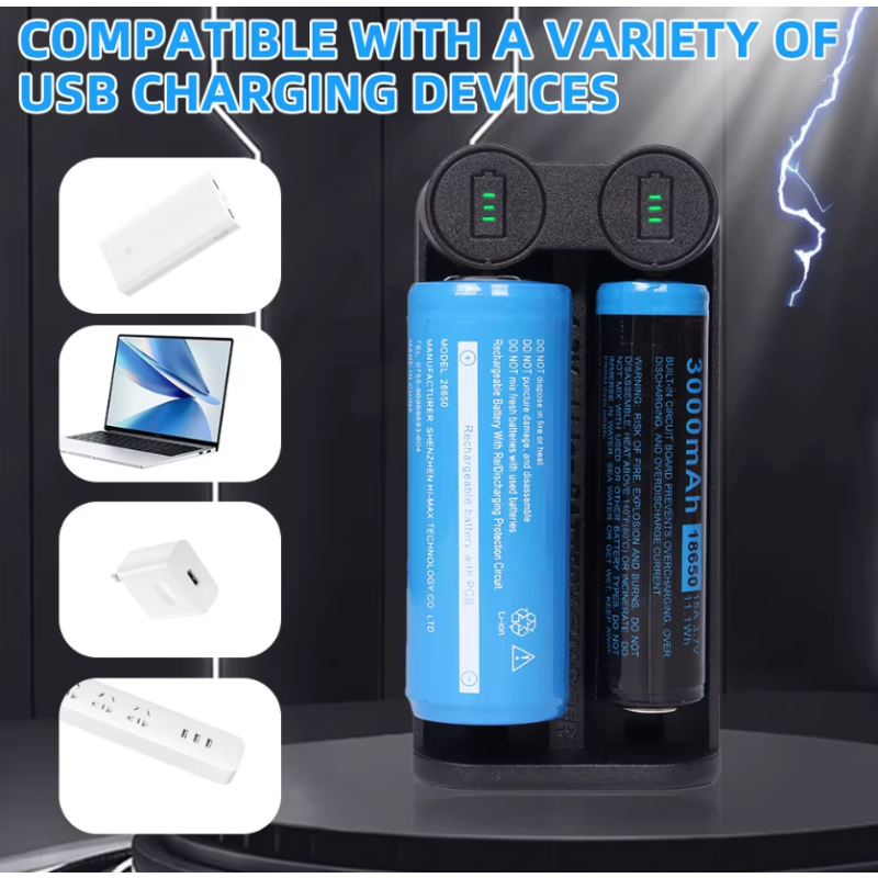 Inteligentní Nabíječka 21700 pro 18650, 14500, CR123A – Bezpečnostní MCU Technologie a Nezávislé Sloty