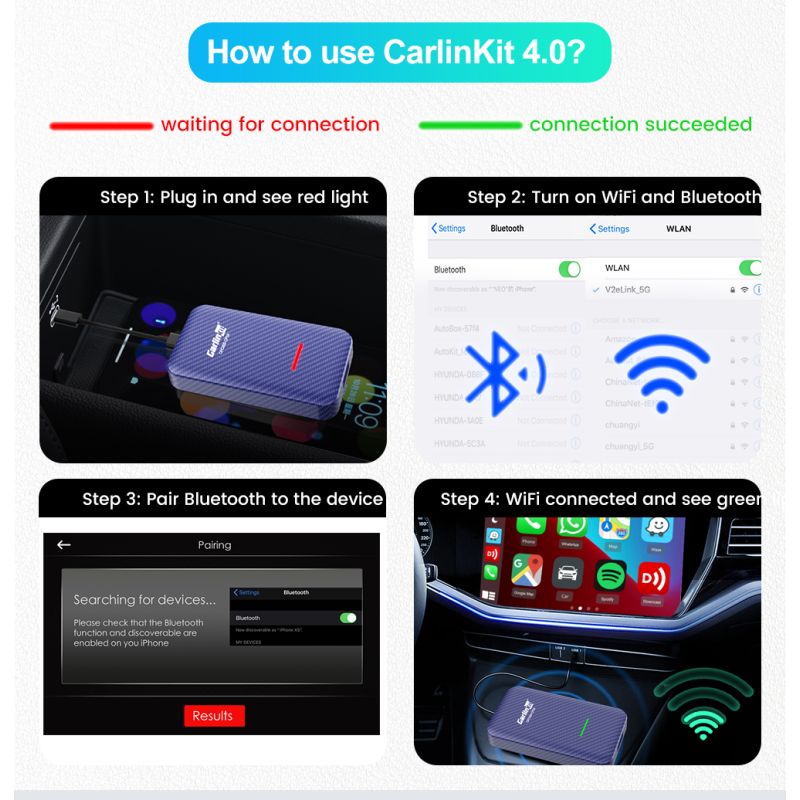 CarlinKit 4.0 Bezdrátový CarPlay Box & Android Auto Adaptér pro Audi, VW, Kia – Plug and Play Upgrade!