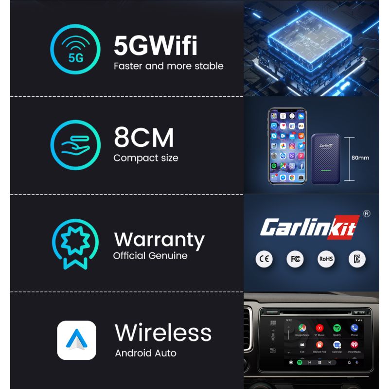 CarlinKit 4.0 Bezdrátový CarPlay Box & Android Auto Adaptér pro Audi, VW, Kia – Plug and Play Upgrade!