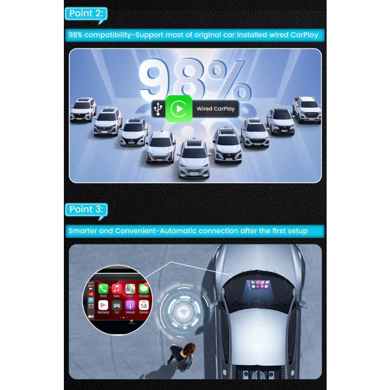 CarlinKit 4.0 Bezdrátový CarPlay Box & Android Auto Adaptér pro Audi, VW, Kia – Plug and Play Upgrade!