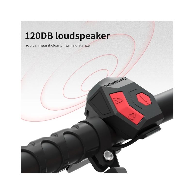 CarryBright CBH3 USB dobíjecí 120db cyklo klakson: hlasitý zvonek pro bezpečí i alarm proti krádeži!