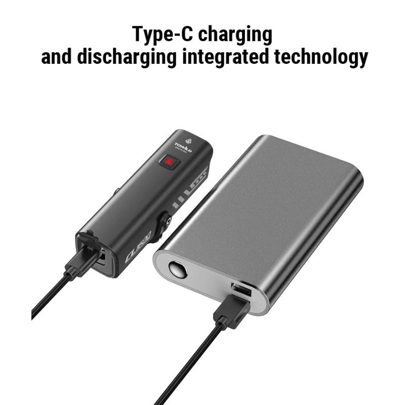 TOWILD CL1600 Přední Světlo na Kolo – LED, USB dobíjecí, Vodotěsný Světlomet pro Noční Jízdy