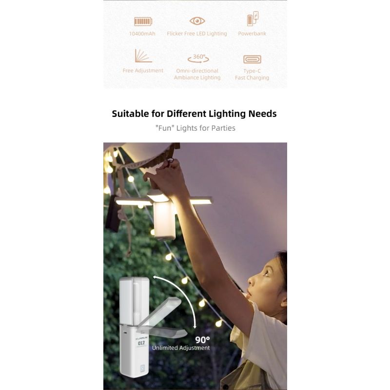 Klarus CL2 Skládací Kempingové Světlo 750 Lumenů - Péče o Oči, 7 Režimů pro Vnitřní i Venkovní Osvětlení