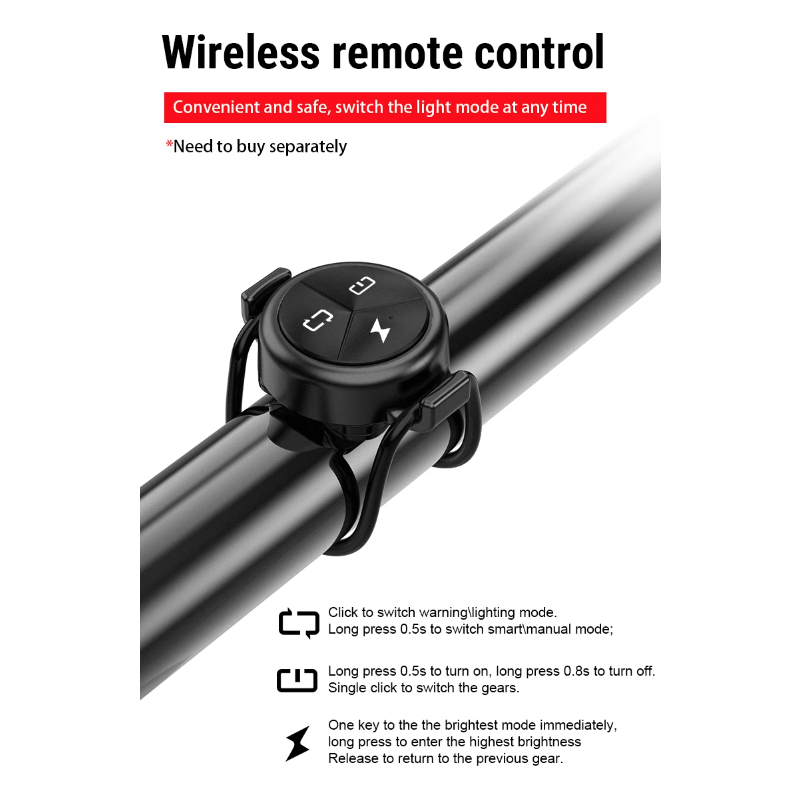 TOWILD CL600 Cyklistické Světlo: USB Dobíjecí LED Světlomet s 2000mAh pro Bezpečnost na Kolečích, Vodotěsné