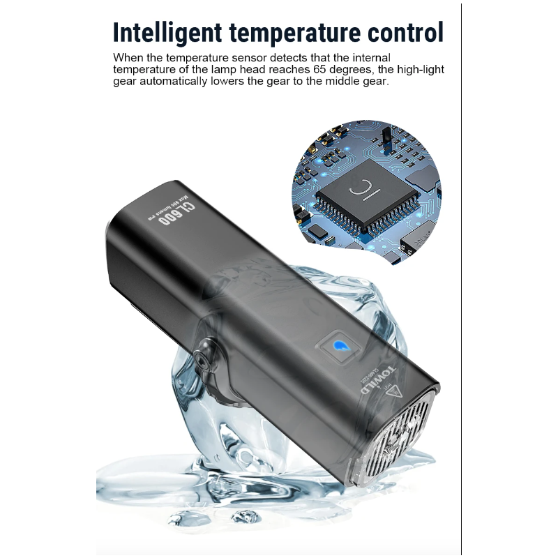 TOWILD CL600 Cyklistické Světlo: USB Dobíjecí LED Světlomet s 2000mAh pro Bezpečnost na Kolečích, Vodotěsné