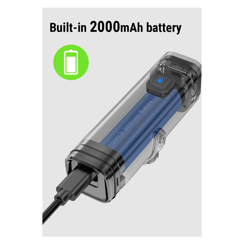 TOWILD CL600 Cyklistické Světlo: USB Dobíjecí LED Světlomet s 2000mAh pro Bezpečnost na Kolečích, Vodotěsné