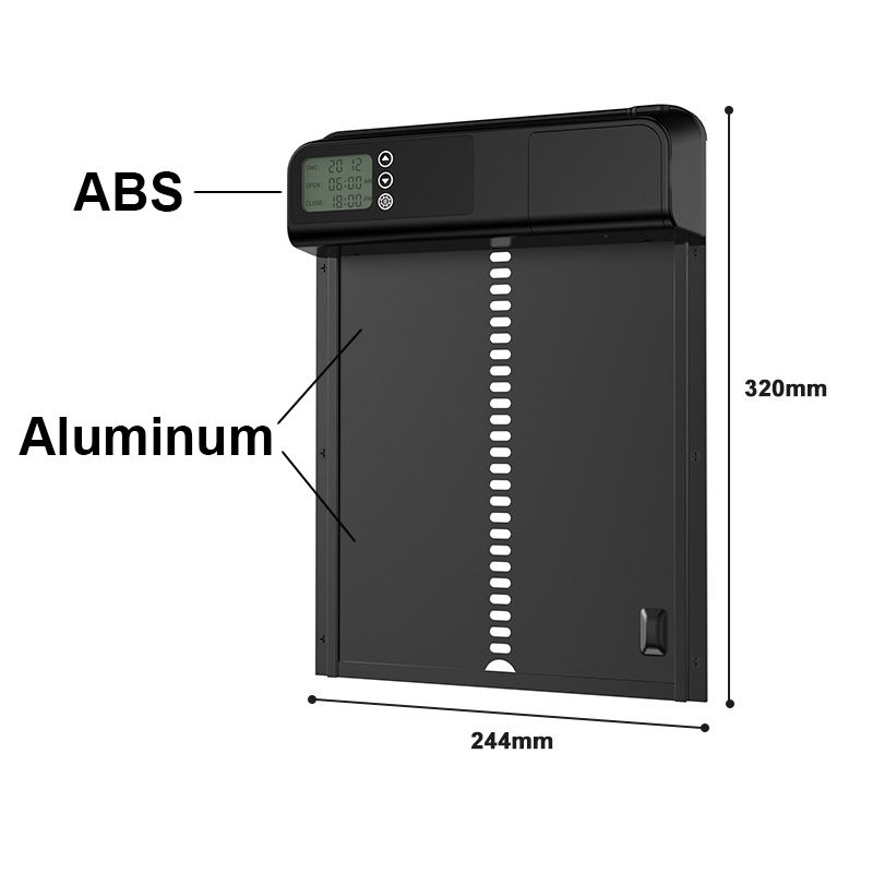 Automatická Dvířka Kurníku s Časovačem – Inteligentní, Odolná Vůči Počasí, Snadná Instalace pro Chov Kuřat na Zahradě.