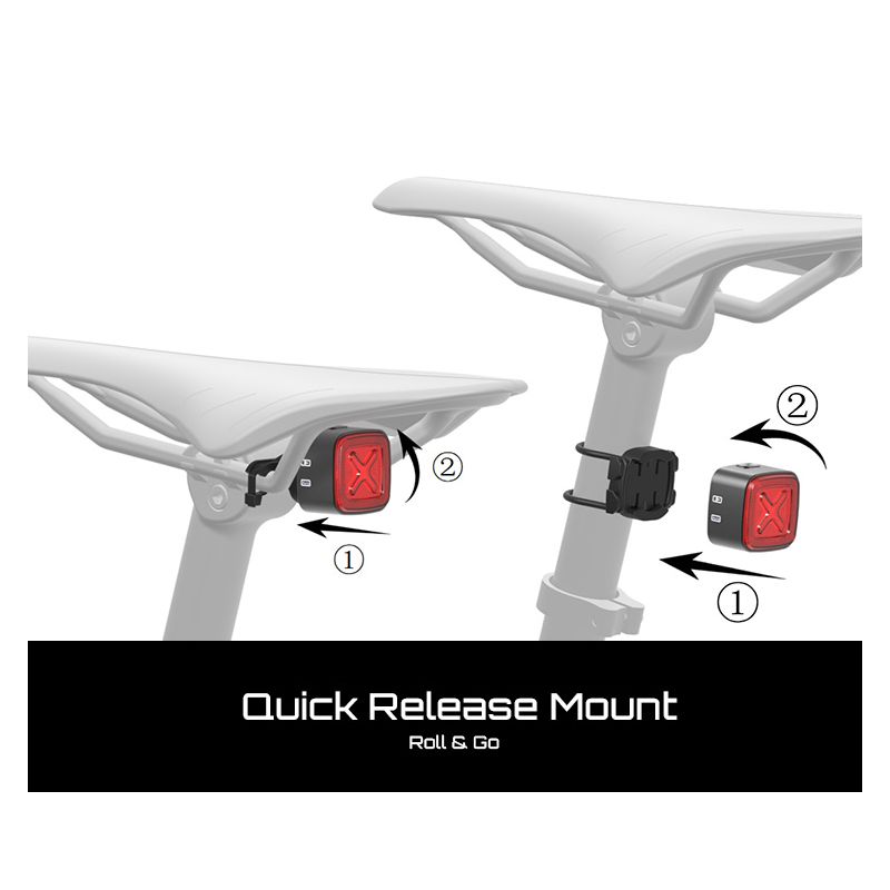 Enfitnix Cubelite III Ultra Jasné Chytré Zadní Světlo na Kolo USB Dobíjecí 30 Lumenů pro Bezpečnost a Viditelnost Cyklistů