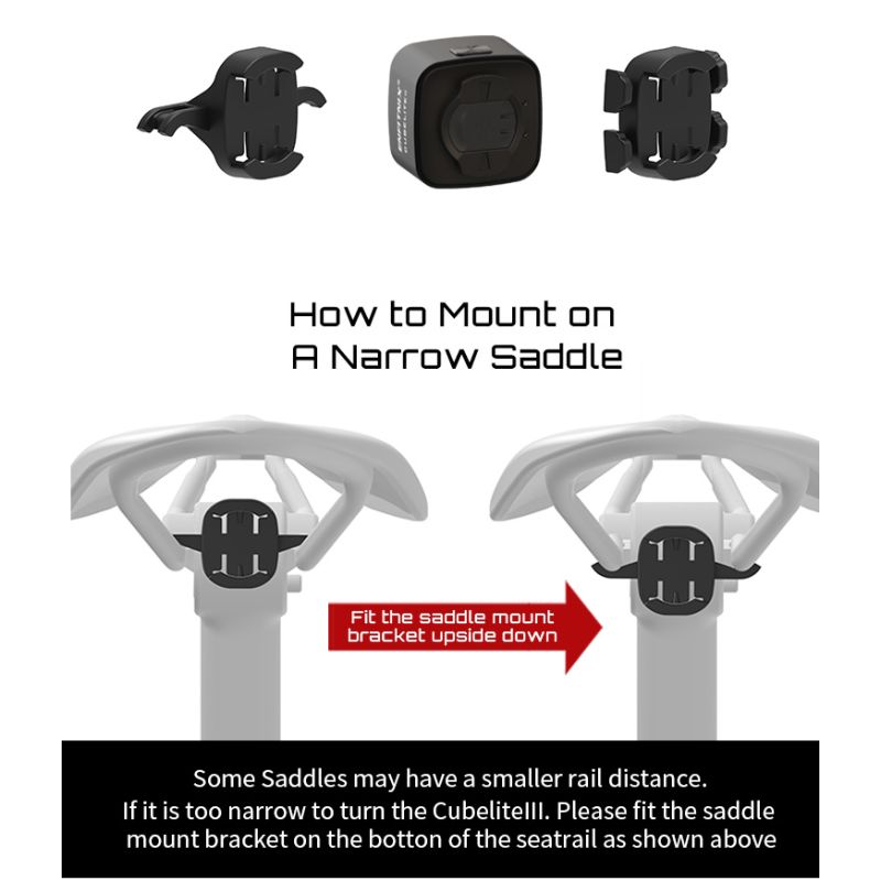 Enfitnix Cubelite III Ultra Jasné Chytré Zadní Světlo na Kolo USB Dobíjecí 30 Lumenů pro Bezpečnost a Viditelnost Cyklistů