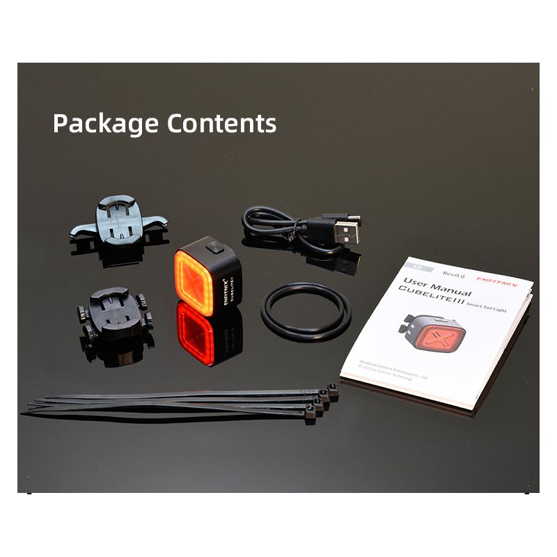 Enfitnix Cubelite III Ultra Jasné Chytré Zadní Světlo na Kolo USB Dobíjecí 30 Lumenů pro Bezpečnost a Viditelnost Cyklistů