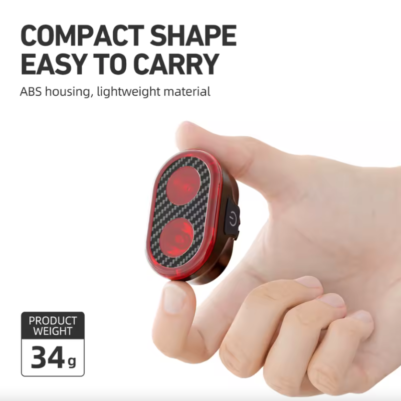 CYCLAMI CY200 Chytré zadní světlo na kolo s brzdovými senzory | IPX6 Vodotěsné LED světlo pro bezpečnou noční jízdu a dojíždění | Vysoká viditelnost a cyklistická bezpečnost